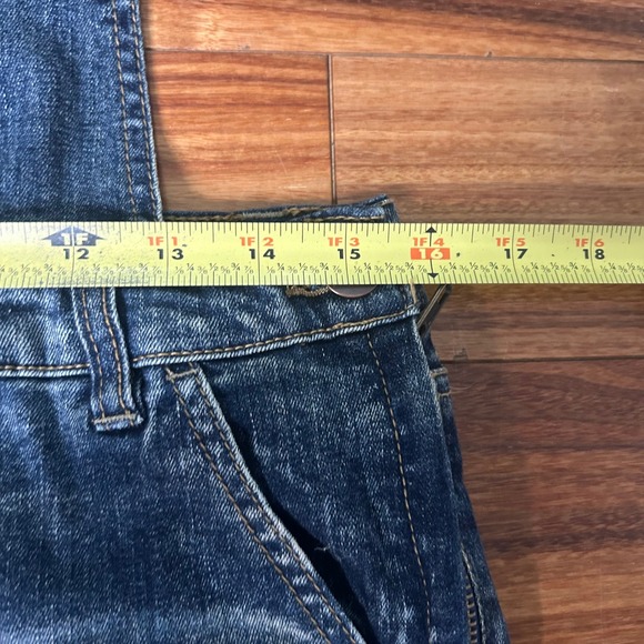 Dollhouse Distressed Denim Overalls Ripped Skinny Leg Slit Hem Size 11‎ - Picture 7 of 12